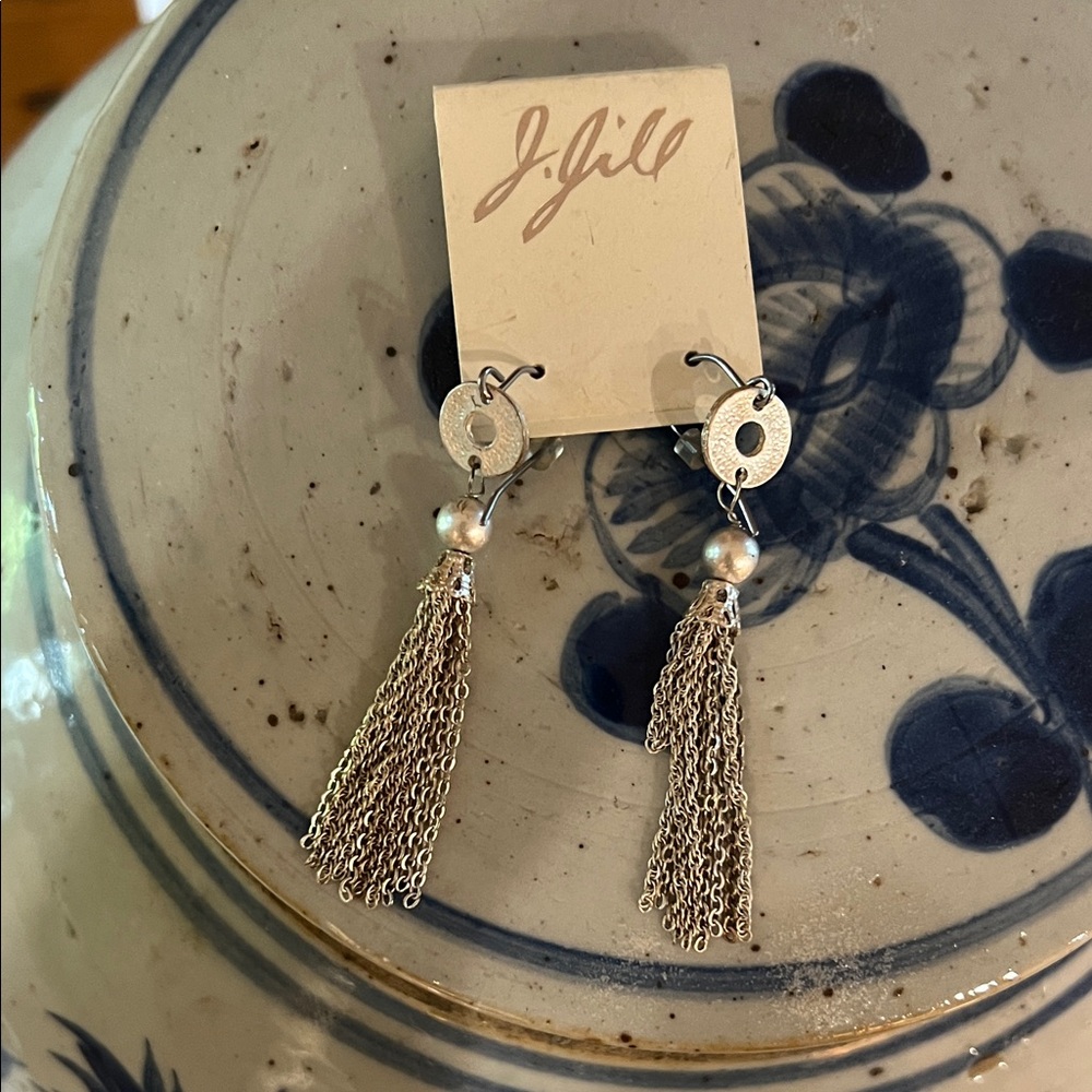 J. Jill Silver Chain Tassel Earrings